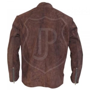 Men’s Biker Brown Suede Leather Jacket