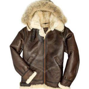 Men’s B3 shearling hooded coat