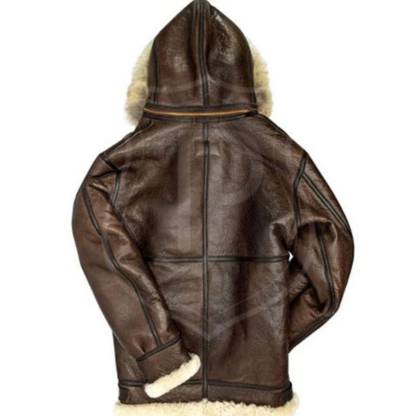 Men's B3 shearling hooded coat - Image 2