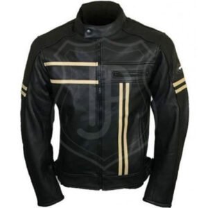 Men’s Black Retro Leather Biker Jacket