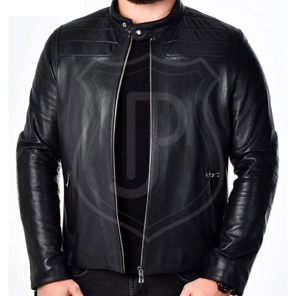 Men's Real Leather Biker Jacket - Image 3