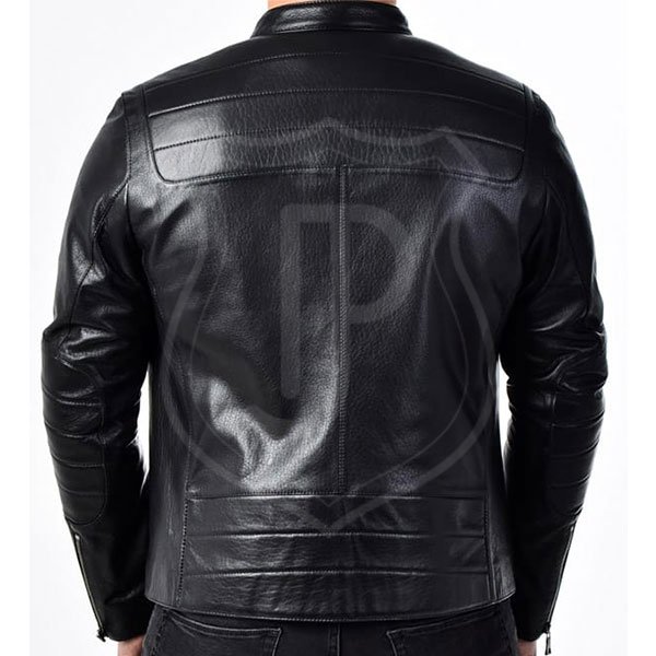 Men's Real Leather Biker Jacket - Image 2