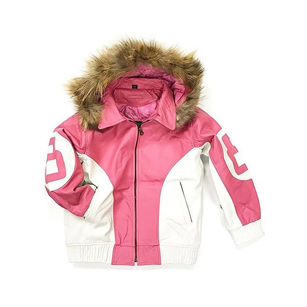 8 Ball Women's Shearling Pink Hooded Jacket