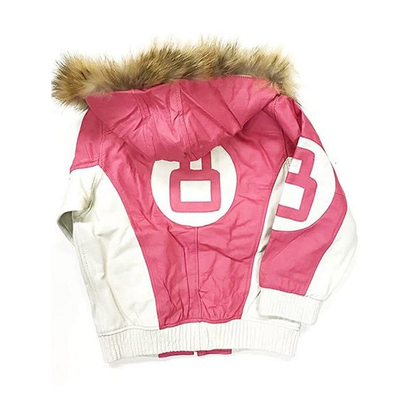 8 Ball Women's Shearling Pink Hooded Jacket