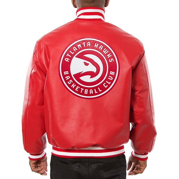 Atlanta Red Leather Bomber Jacket