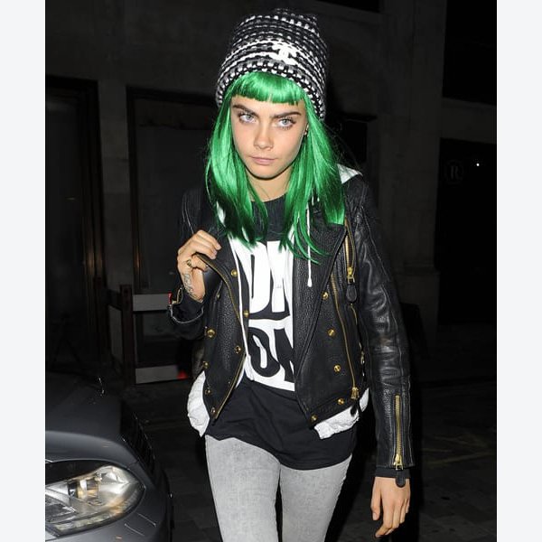 Cara Delevingne Black Leather Jacket