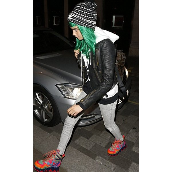 Cara Delevingne Black Leather Jacket