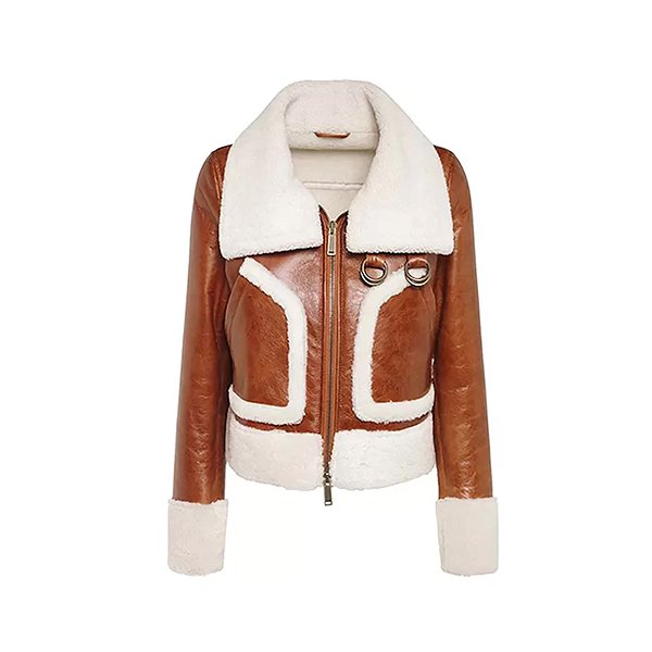 Women's B3 Shearling Brown Leather Aviator Jacket