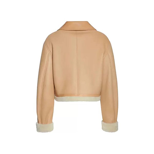 WOMEN BOMBER AVIATOR SHEARLING JACKET