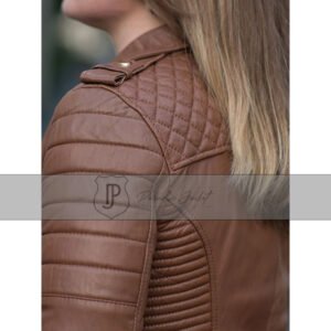Women Brown Biker Leather Jacket
