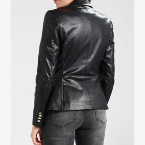 Women Double Breasted Black Blazer