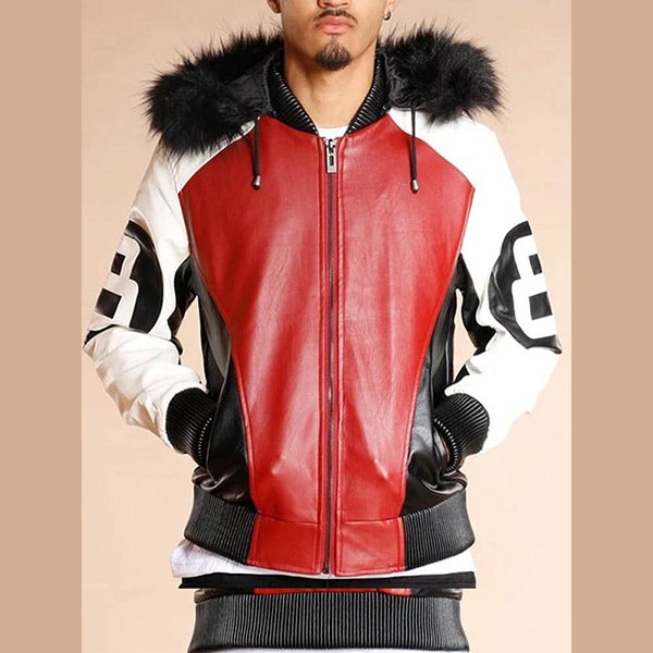8 Ball Shearling Bomber Leather Jacket