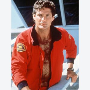 The Mentor Baywatch David Hasselhoff Lifeguard Bomber Jacket