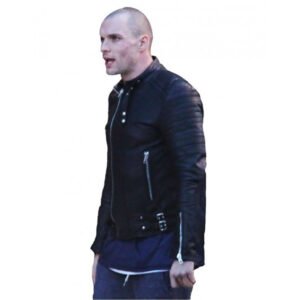 Deadpool 2016 Ed Skrein Slim-Fit Black Leather Jacket