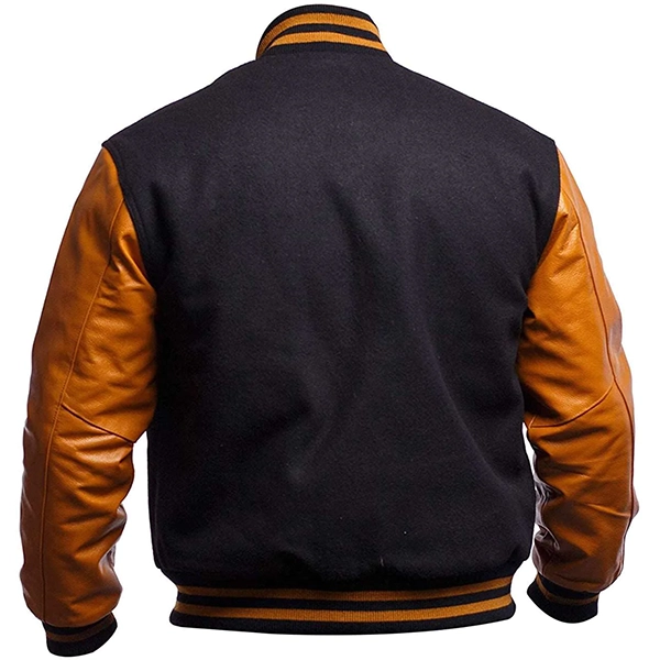 Mens Black and Yellow Varsity Jacket