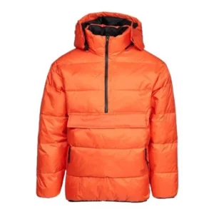 ORANGE HOODED PUFFER JACKET