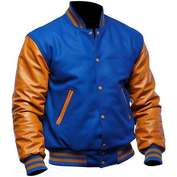 Mens Blue and Yellow Varsity Jacket