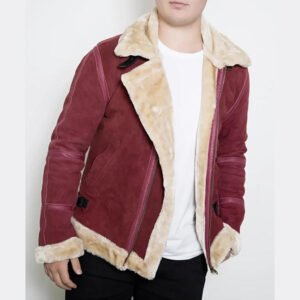 Mens Red Suede Spirited Ryan Reynolds Jacket