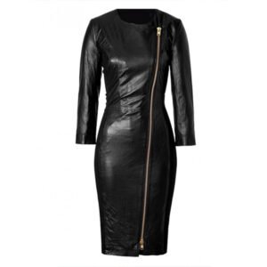 Ashley Roberts Black Leather Dress
