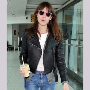Alexa Chung Black Biker Jacket