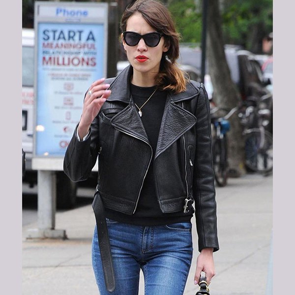 Alexa Chung Black Biker Jacket