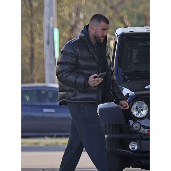 Travis Kelce Black Puffer Jacket