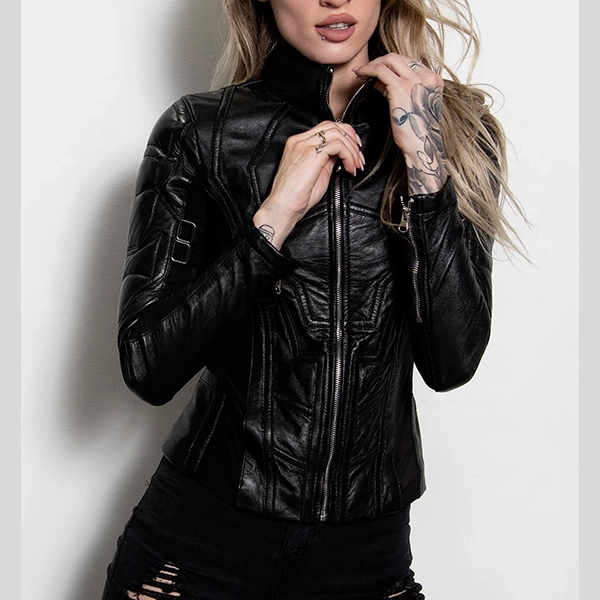 Womens Black Widow Leather Jacket