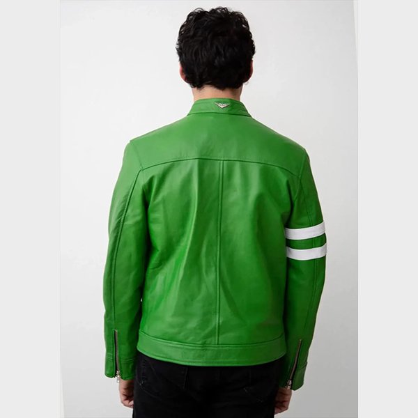 Mens Alien Green 10 Leather Jacket