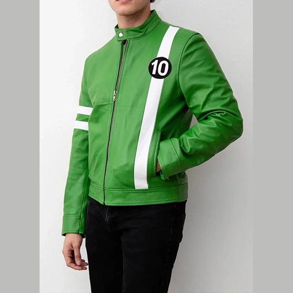 Mens Alien Green 10 Leather Jacket