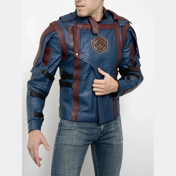 Mens Galaxy Blue Outlaw Leather Jacket