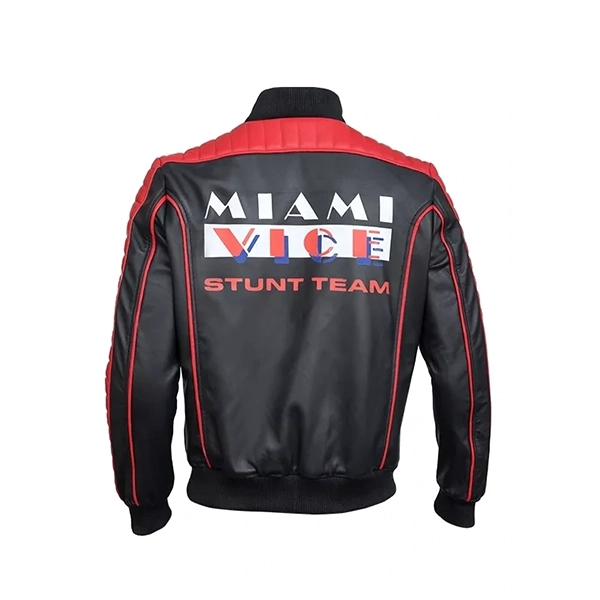 MIAMI VICE STUNT TEAM RYAN GOSLING BLACK LEATHER JACKET