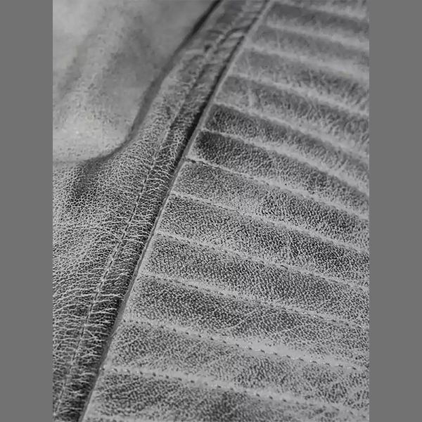 MEN’S SMOKE GRAY QUILTED BIKER WEATHERED LEATHER JACKET