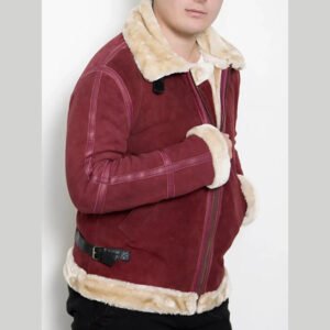 Mens Red Suede Spirited Ryan Reynolds Jacket