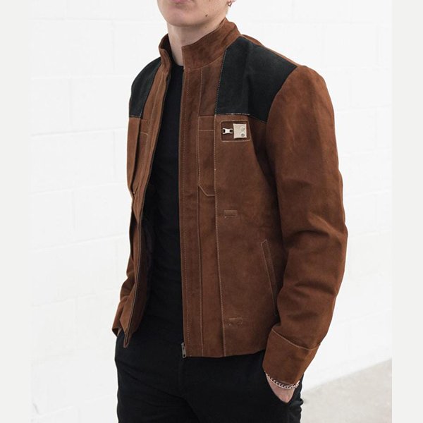 Mens Han Solo Brown Suede Leather Jacket