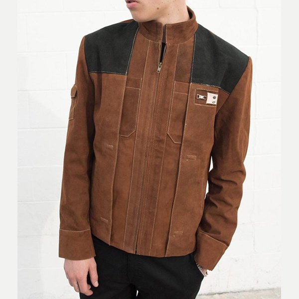 Mens Han Solo Brown Suede Leather Jacket