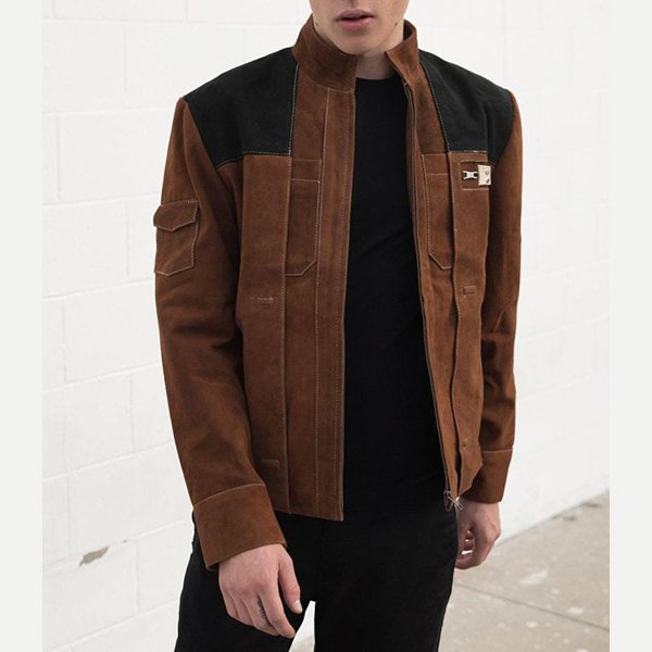 Mens Han Solo Brown Suede Leather Jacket