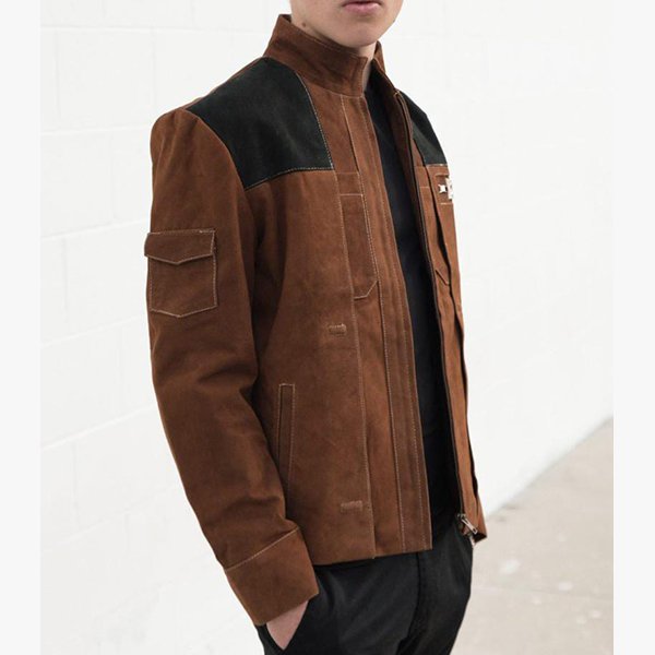 Mens Han Solo Brown Suede Leather Jacket