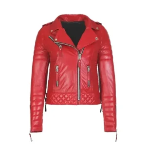 Womens Boda Style Quilted Red Jacket