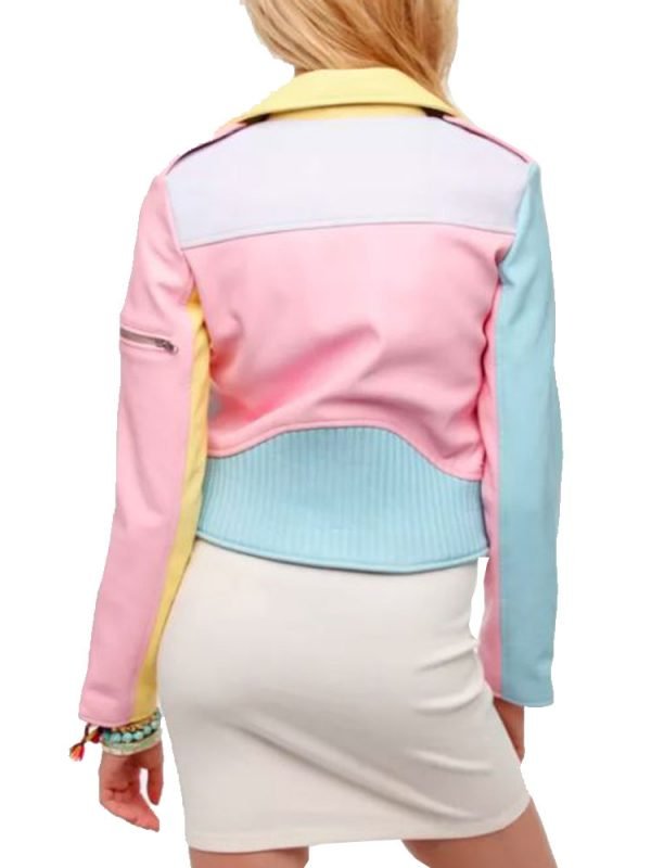 Women’s Rainbow Pastel Leather Jacket