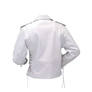 WOMENS WHITE MOTORCYCLE LEATHER JACKET