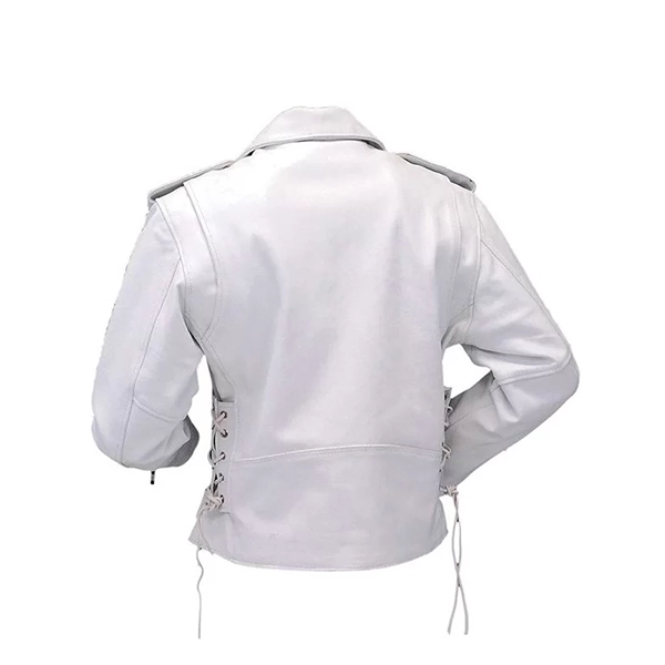 WOMENS WHITE MOTORCYCLE LEATHER JACKET