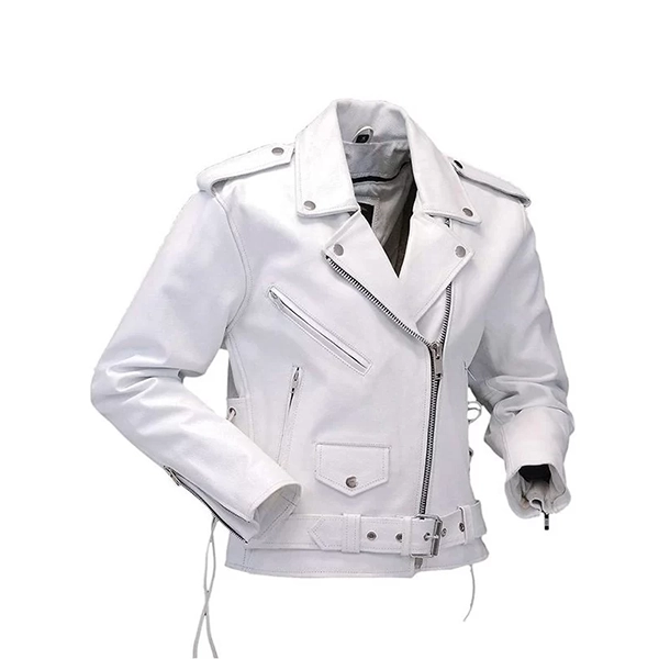 WOMENS WHITE MOTORCYCLE LEATHER JACKET