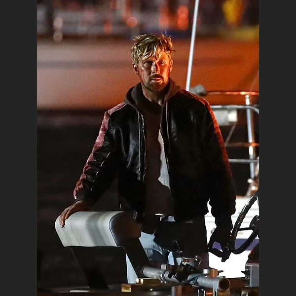 MIAMI VICE STUNT TEAM RYAN GOSLING BLACK LEATHER JACKET
