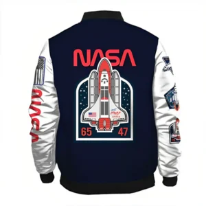 Mens Take Off Nasa Bomber Varsity Jacket