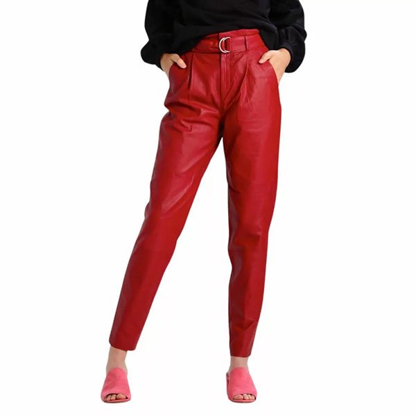 Premium Red Leather Pants
