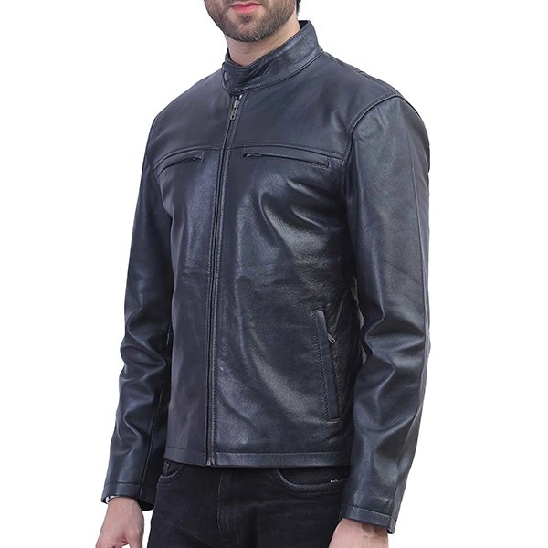 Men's Café Racer Black Leather Jacket