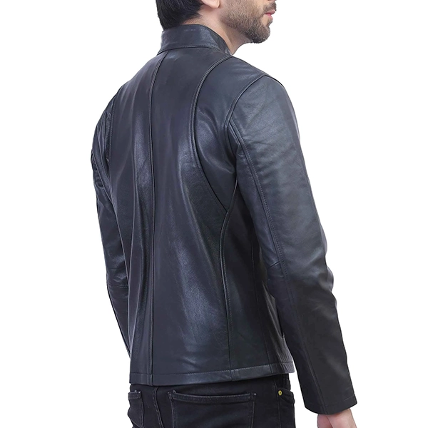 Men's Café Racer Black Leather Jacket