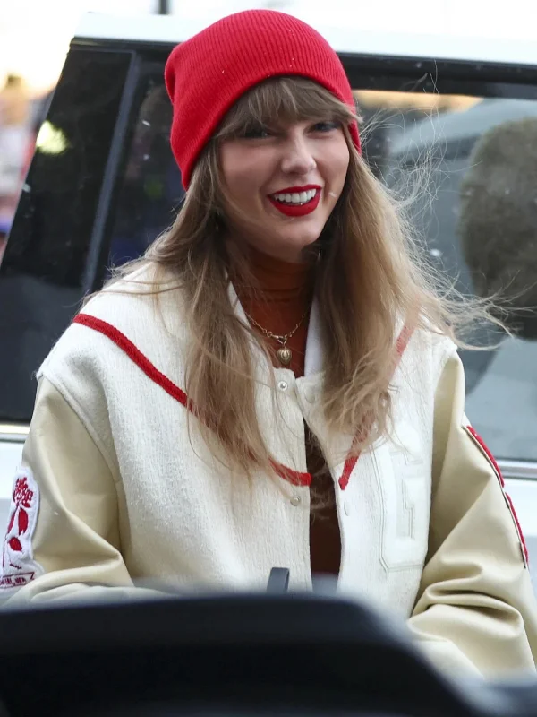 CTFL Taylor Swift Red Star White Varsity Jacket
