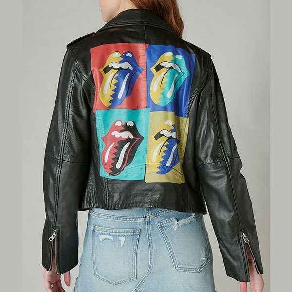 Stones Black Leather Jacket