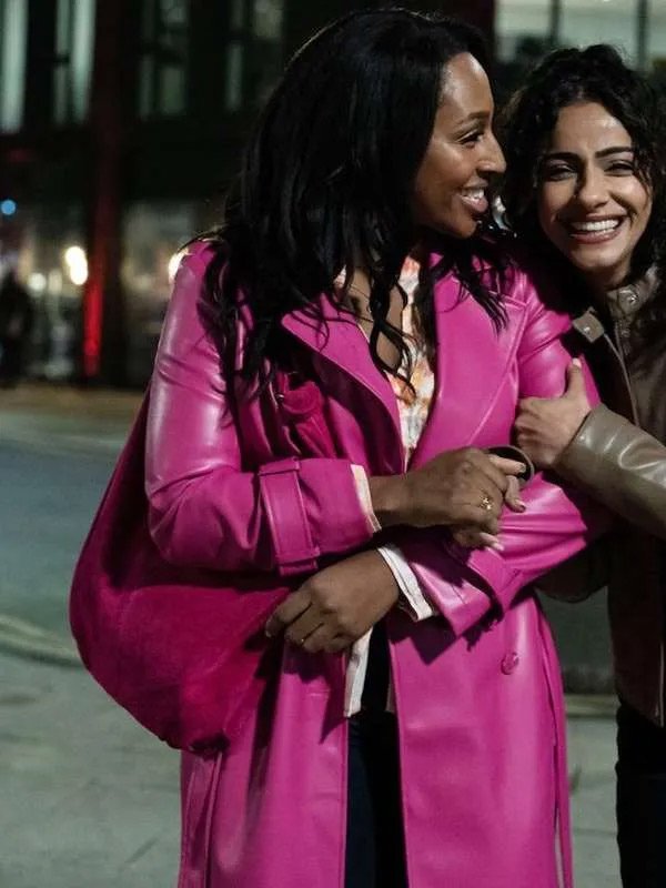 Helen Curfew Tv Series Pink Leather Coat